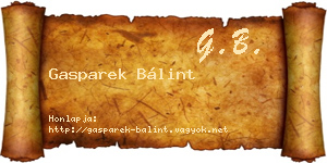 Gasparek Bálint névjegykártya