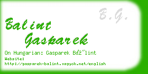 balint gasparek business card